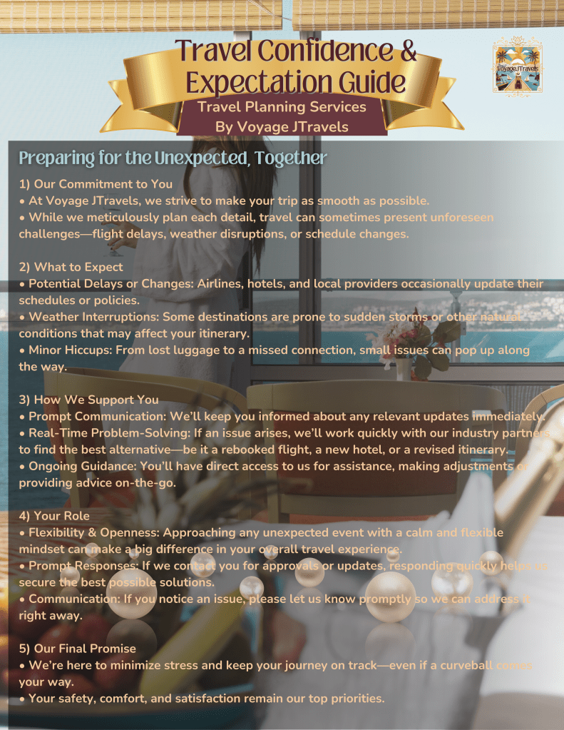 Travel Confidence and Expectation Guide by Voyage JTravels