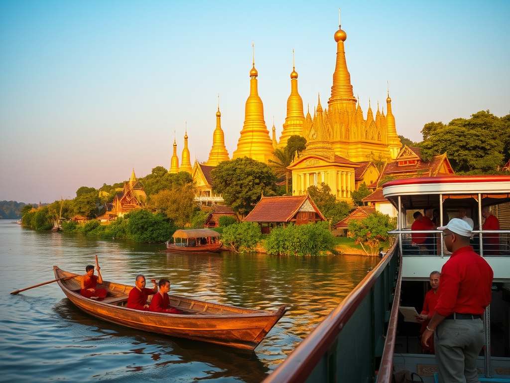 The Enchanting Irrawaddy Experience ✨

Sacred Waters and Ancient Capitals

The Irrawaddy River serves as Myanmar's spiritual and economic lifeline, connecting the ancient royal capital of Mandalay with the temple-studded plains of Bagan. Your luxury river vessel becomes a floating sanctuary, gliding past golden pagodas tucked into emerald rainforest and riverside villages where traditional life continues unchanged for centuries.rainforestcruises+2

Picture yourself awakening to the gentle sounds of monks chanting from nearby monasteries, roosters crowing, and wooden fishing boats puttering past your cabin window. The all-day soundtrack includes temple bells and ceremonial music drifting across the water, creating an immersive cultural symphony unavailable anywhere else on Earth.quirkycruise