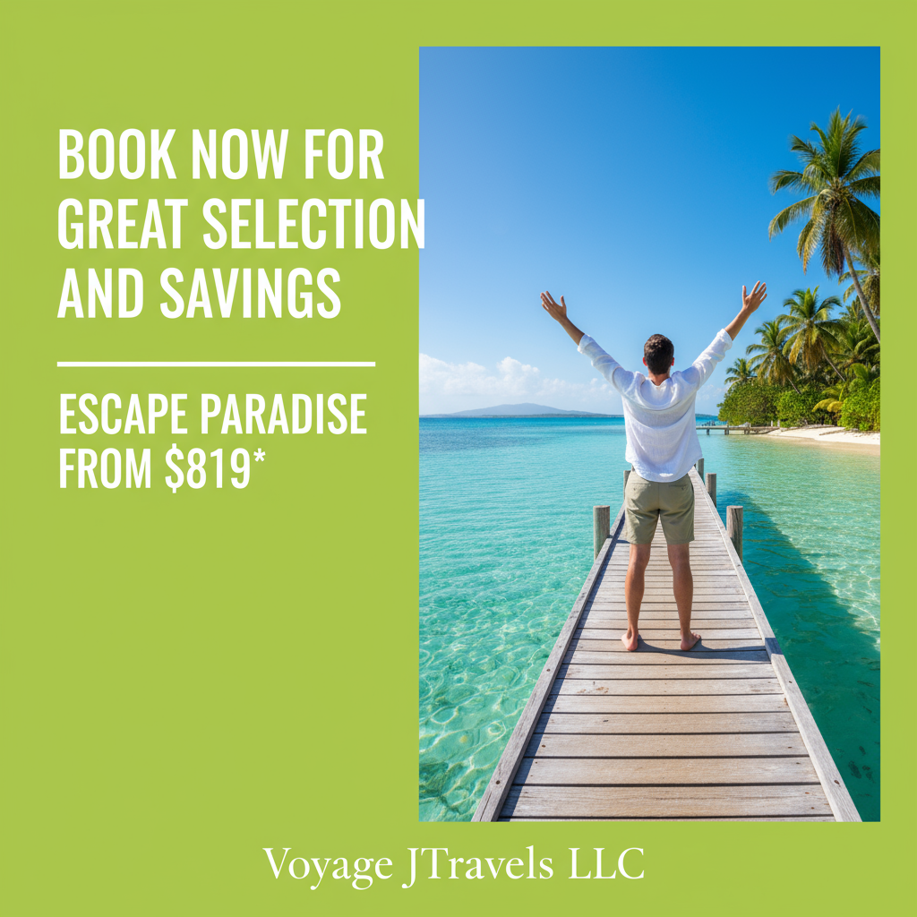🔥Hot Deals! 🔥Voyage JTravels Early-Bird Escape: Your All-Inclusive Paradise Awaits! 🌴✈️