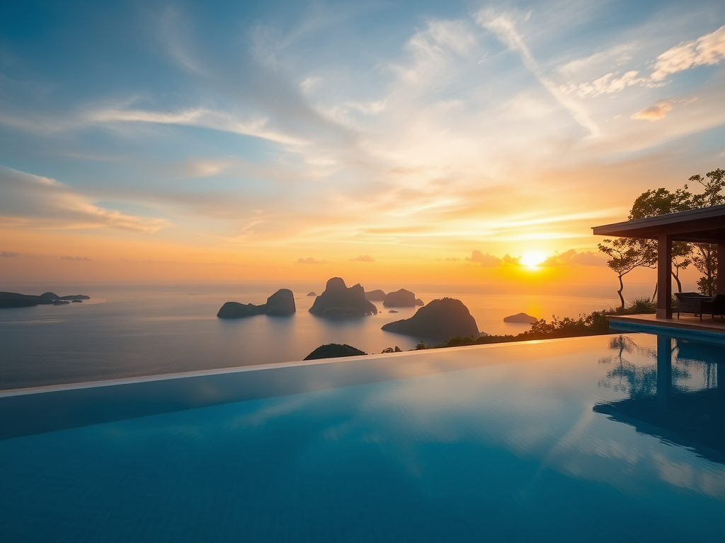 Picture yourself sinking into an infinity pool at sunset, gazing out at Phuket’s emerald headlands and sapphire waters—where every solo moment feels utterly sublime.